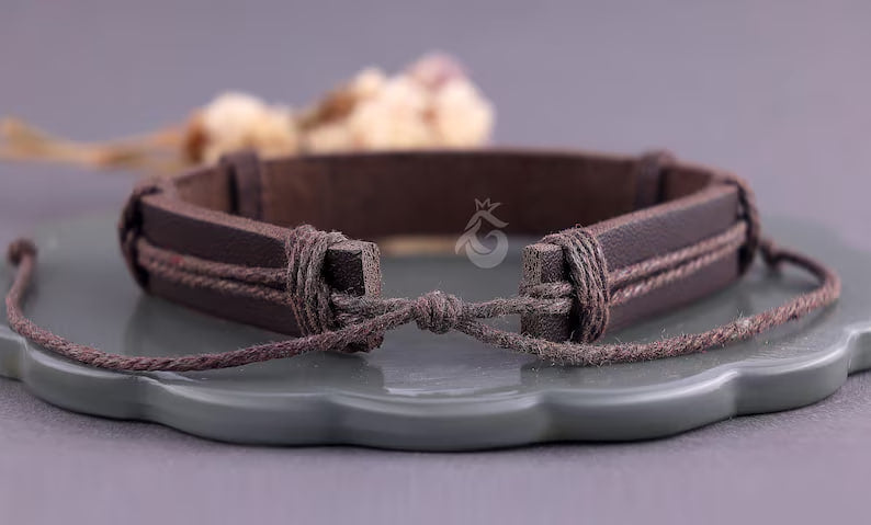 6.90 CT Radiant Moissanite Leather Bracelet for Men, Adjustable Minimalist Gift