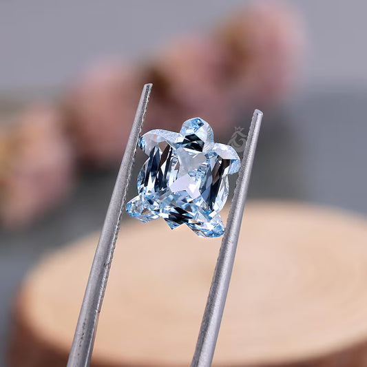 2.00 CT Turtle Shape Fancy Blue Lab Diamond, VS Clarity Loose Diamond for Pendant