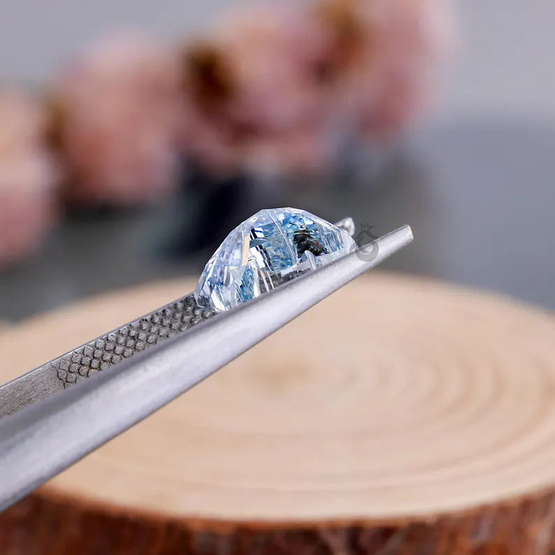 2.00 CT Turtle Shape Fancy Blue Lab Diamond, VS Clarity Loose Diamond for Pendant