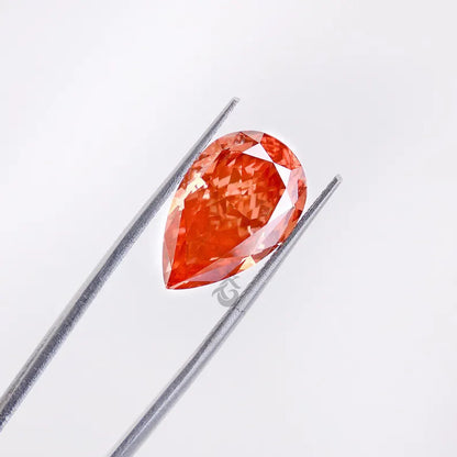 5.40 CT Pear Cut Fancy Vivid Red Lab Grown Diamond, IGI Certified Loose Diamond for Ring or Pendant