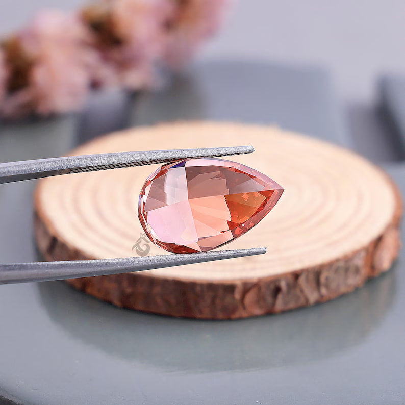 7.40 CT Pear Cut Fancy Vivid Red Lab Grown Diamond, VVS Clarity Loose Diamond for Ring or Gift