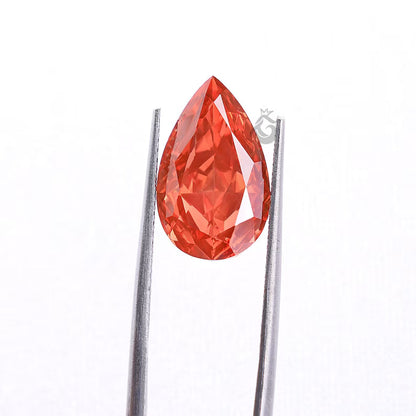 7.40 CT Pear Cut Fancy Vivid Red Lab Grown Diamond, VVS Clarity Loose Diamond for Ring or Gift