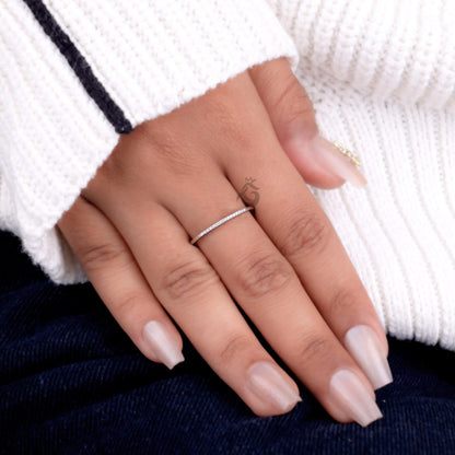 1MM Lab Diamond Eternity Ring, 14K White Gold Stacking Band for Her