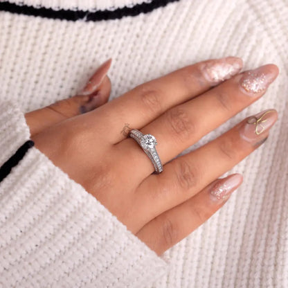 1.03 CT Lab Diamond Vintage Engagement Ring, Mil grain Pave Bridal Ring