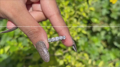 3.5MM Round Moissanite Five Stone Band, 10K Gold Half Eternity Ring
