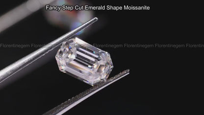 Old Mine Emerald Cut Colorless Moissanite Loose Gemstone for Jewelry