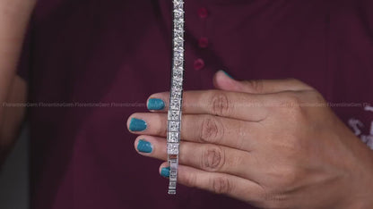 6MM Princess Moissanite Tennis Bracelet – 10K Gold