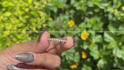 2MM Round Moissanite 3/4 Eternity Bubble Band, Stackable Floating Wedding Ring for Her