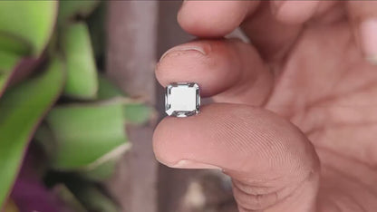 Dark Gray Asscher Cut VVS1 Moissanite Loose Gemstone with Certificate