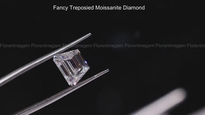 1CT-4CT Trapezoid Cut Colorless Moissanite Loose Gemstone for Side Stone Rings