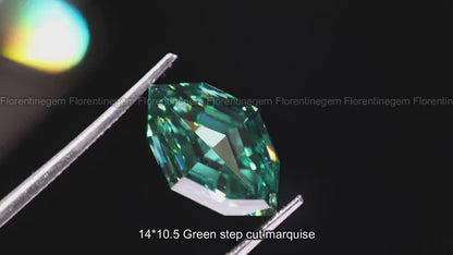 3CT Antique Marquise Greenish Blue Moissanite – Loose Stone