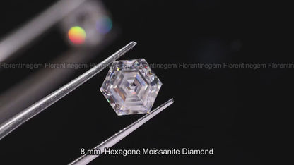 2.59CT Step Cut Hexagon Loose Moissanite for Ring & Jewelry