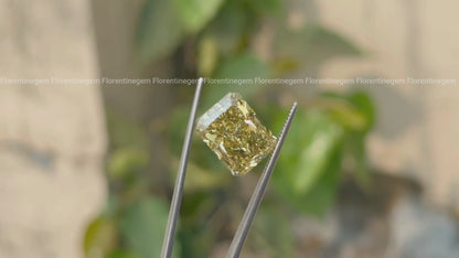 12.73CT Radiant Cut Vivid Yellow Lab Grown Diamond, Loose Fancy Stone for Jewelry