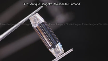 Long Custom Cut Moissanite – Antique Step-Cut Loose Stone for Jewelry