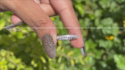 1.6MM Moissanite Full Eternity Band, 14K Gold Pave Wedding Ring, Delicate Anniversary Matching Band
