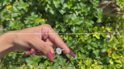 3CT Oval Crushed Ice Moissanite Engagement Ring, Hidden Halo, 10K White Gold