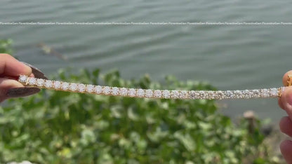 6MM Round Yellow Moissanite Tennis Bracelet – 14K Gold Bridal & Everyday Jewelry