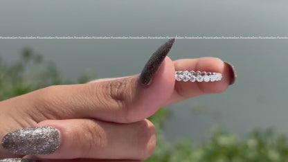 2.30MM Round Moissanite Floating Bubble Eternity Band in 14K White Gold