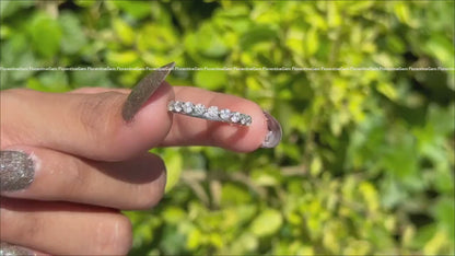 2.8MM Round Moissanite 3/4 Eternity Bubble Prong Band, 950 Platinum Minimalist Bridal Ring