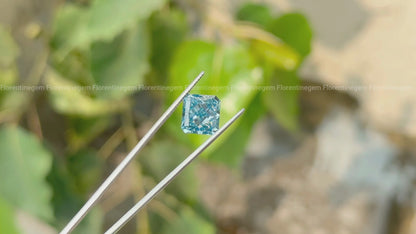 5.50CT Square Radiant Cut Vivid Blue Lab Diamond, VVS1 Loose Stone for Jewelry
