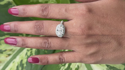East-West Oval Halo Moissanite Engagement Ring – 4.26CT Bridal & Anniversary Jewelry
